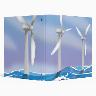 Sea Wind Power turbines 3 Ring Binder