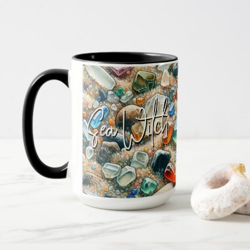 Sea Witch Sea Glass Sand Pebbles Beach Summer Mug