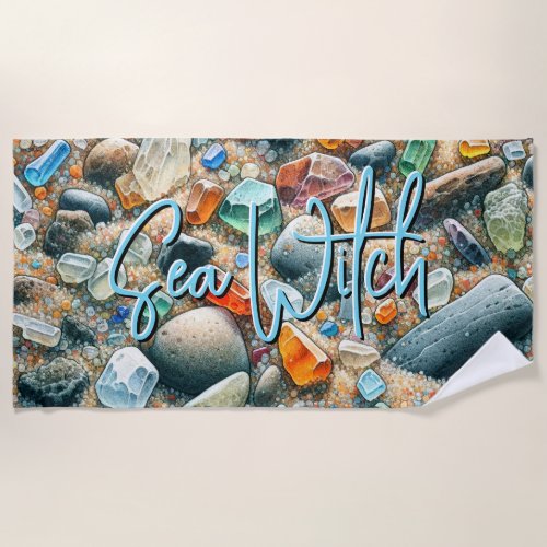 Sea Witch Sea Glass Summer Fun Pool Beach Towel