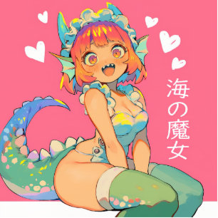 Sea Witch "Umi no Majo" Kawaii Anime Monster Girl Cutout