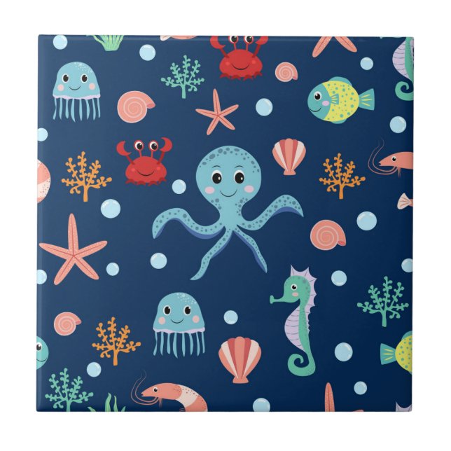 Sea World Ceramic Tile (Front)