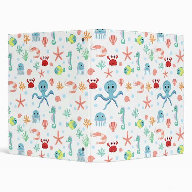 Sea World pattern 3 Ring Binder (Background)