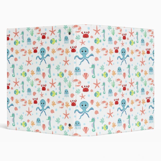 Sea World pattern 3 Ring Binder (Background)