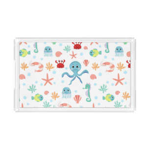 Sea World pattern Acrylic Tray