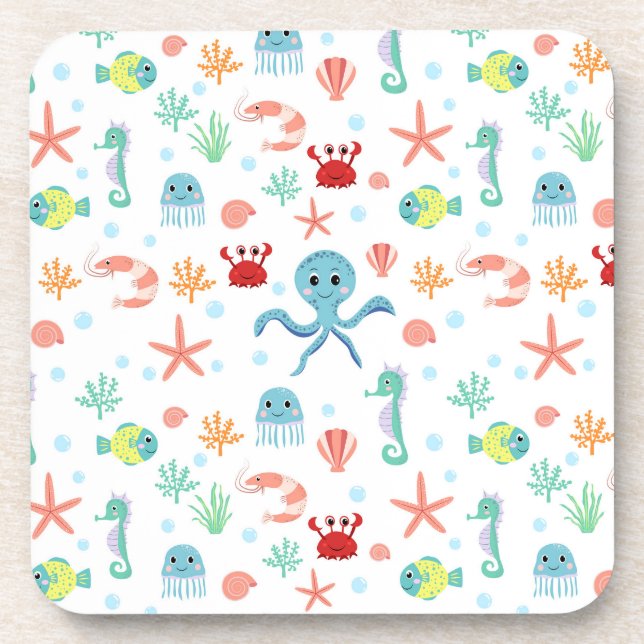 Sea World pattern Beverage Coaster (Front)