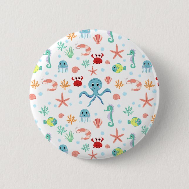 Sea World pattern Button (Front)