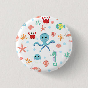 Sea World pattern Button