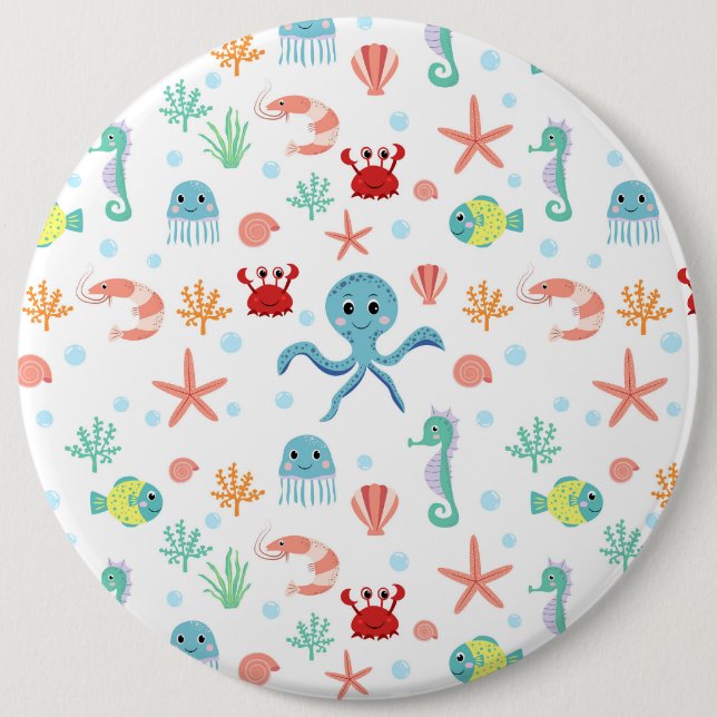 Sea World pattern Button (Front)