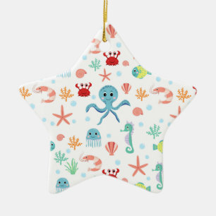 Sea World pattern Ceramic Ornament
