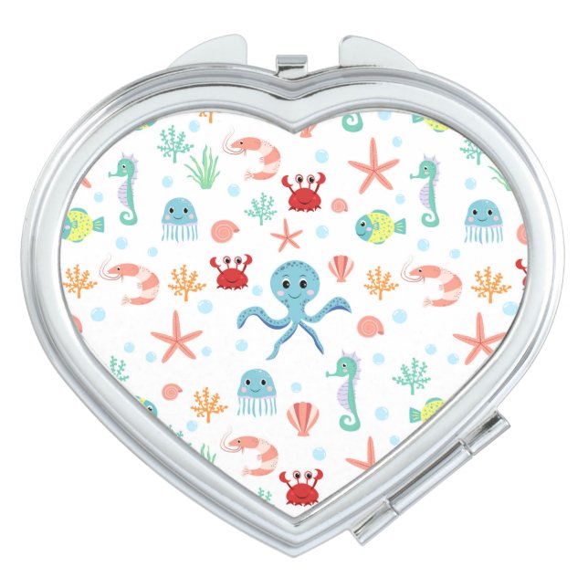 Sea World pattern Compact Mirror (Front)