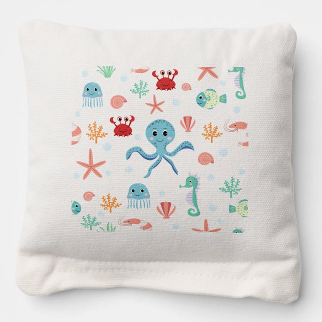 Sea World pattern Cornhole Bags (Front)