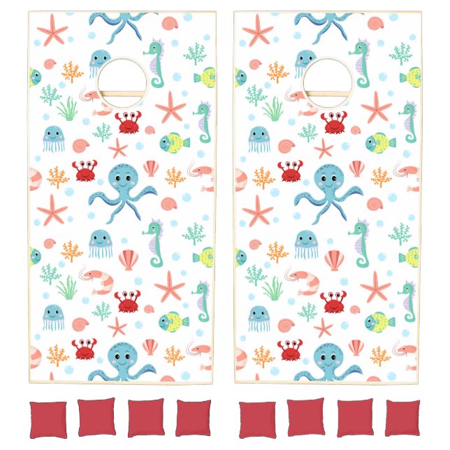 Sea World pattern Cornhole Set (Set)