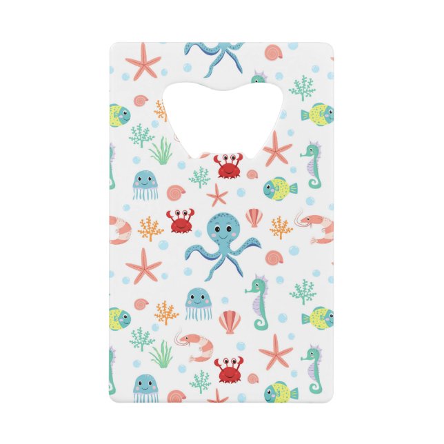 Sea World pattern Credit Card Bottle Opener (Front)