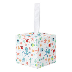 Sea World pattern Cube Ornament