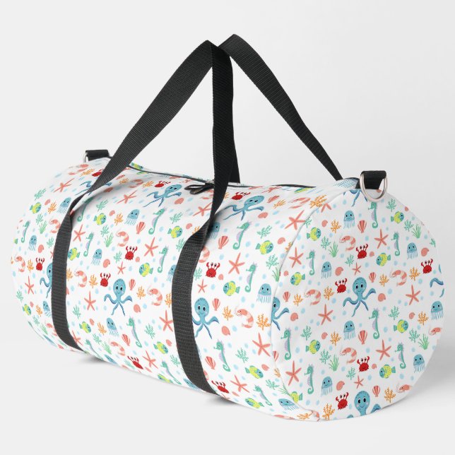 Sea World pattern Duffle Bag (Left Corner)
