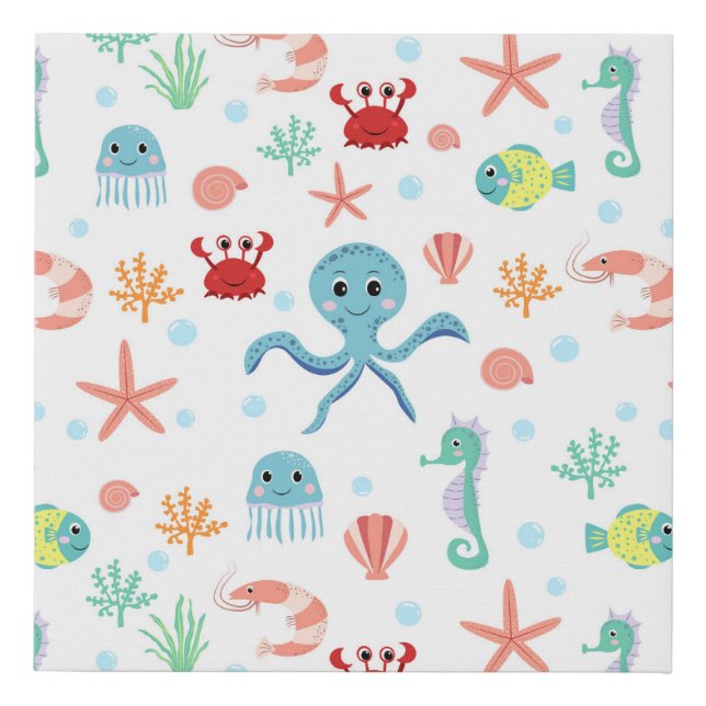Sea World pattern Faux Canvas Print (Front)