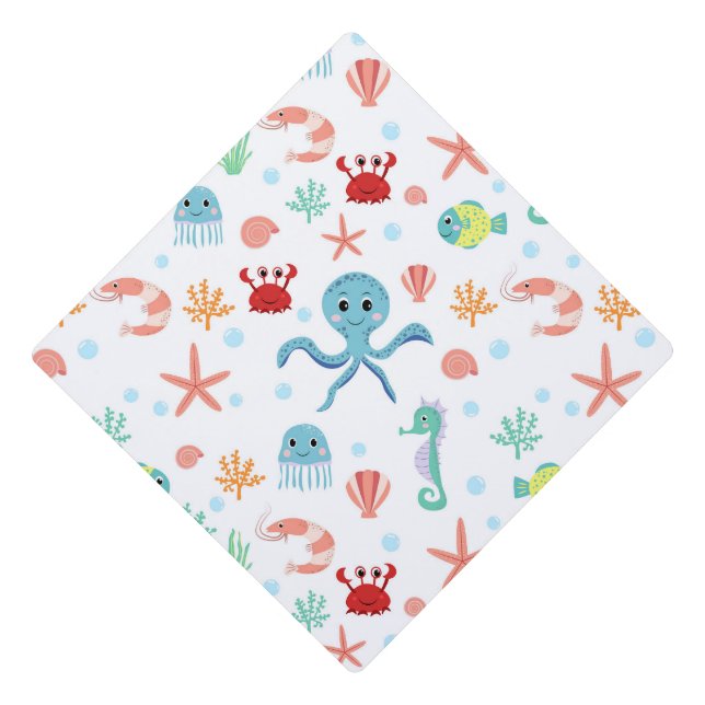 Sea World pattern Graduation Cap Topper (Front)