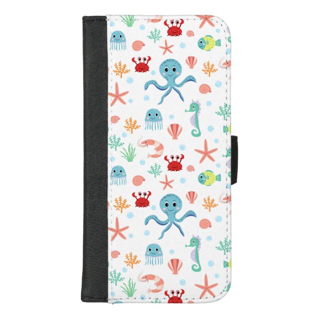 Sea World pattern iPhone Wallet Case (Front)