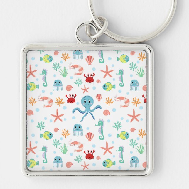 Sea World pattern Keychain (Front)