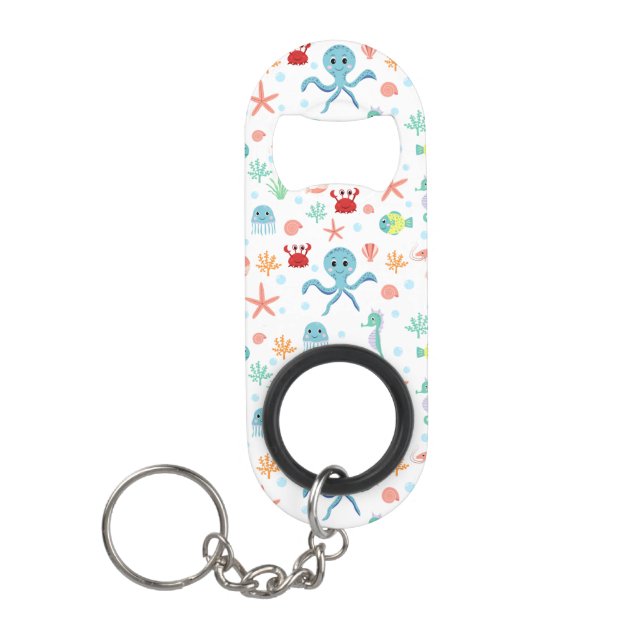 Sea World pattern Keychain Bottle Opener (Front)