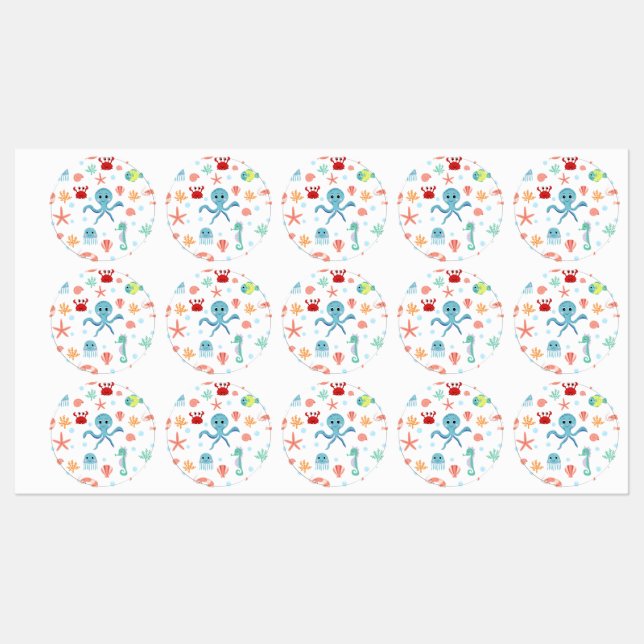 Sea World pattern Labels (Sheet)