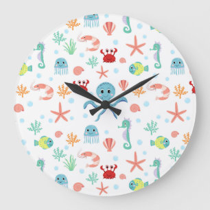 Sea World pattern Large Clock