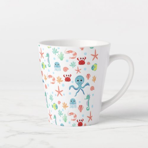 Sea World pattern Latte Mug