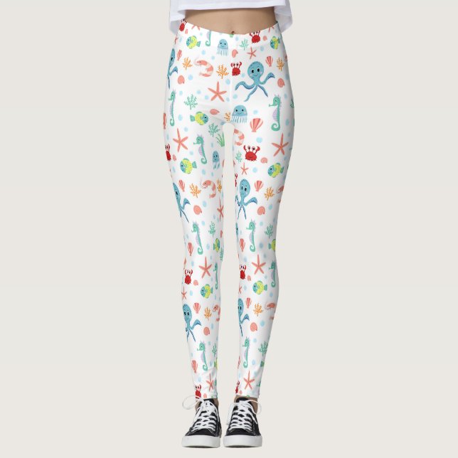 Sea World pattern Leggings (Front)