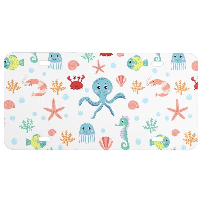Sea World pattern License Plate (Front)