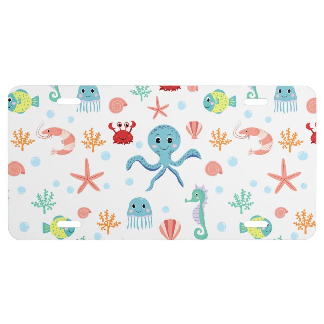 Sea World pattern License Plate (Front)
