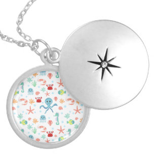 Sea World pattern Locket Necklace