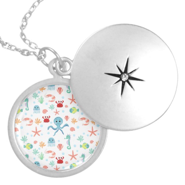 Sea World pattern Locket Necklace (Front)