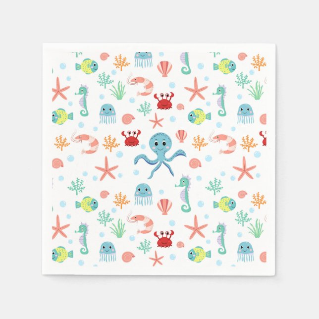 Sea World pattern Napkins (Front)