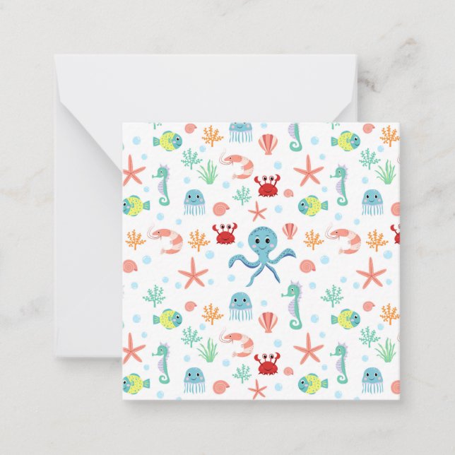 Sea World pattern Note Card (Front)