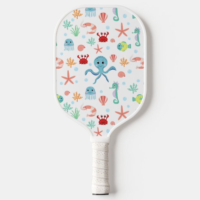 Sea World pattern Pickleball Paddle (Front)