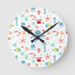 Sea World pattern Round Clock