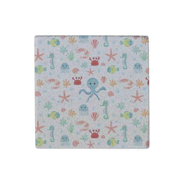 Sea World pattern Stone Magnet (Front)