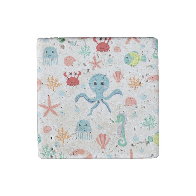Sea World pattern Stone Magnet (Front)