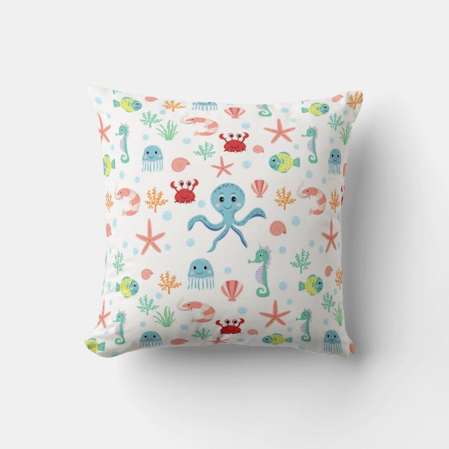 Sea World pattern Throw Pillow (Front)