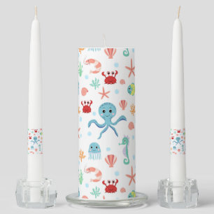 Sea World pattern Unity Candle Set