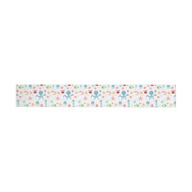 Sea World pattern Wrap Around Address Label (Individual)