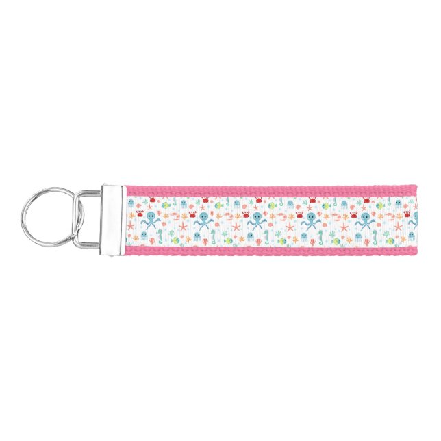 Sea World pattern Wrist Keychain (Keys on Left)