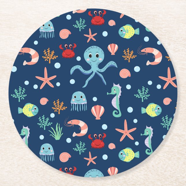 Sea World Round Paper Coaster (Front)