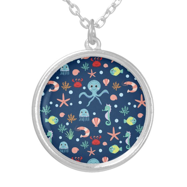 Sea World Silver Plated Necklace (Front)