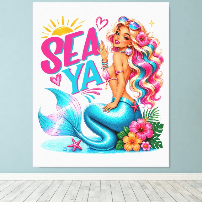 Sea Ya-100% Customizable Wrapped Canvas (Gloss) Print (Insitu(Wood Floor))