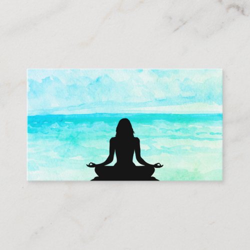   Sea  Yoga Ocean Beach Mindfulness Meditation Business Card