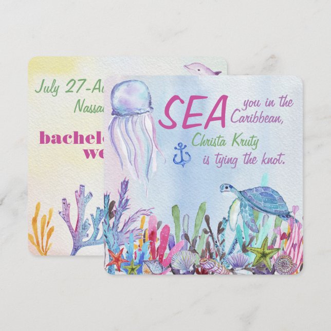Sea You at the Bachelorette Weekend Invitation (Front/Back)