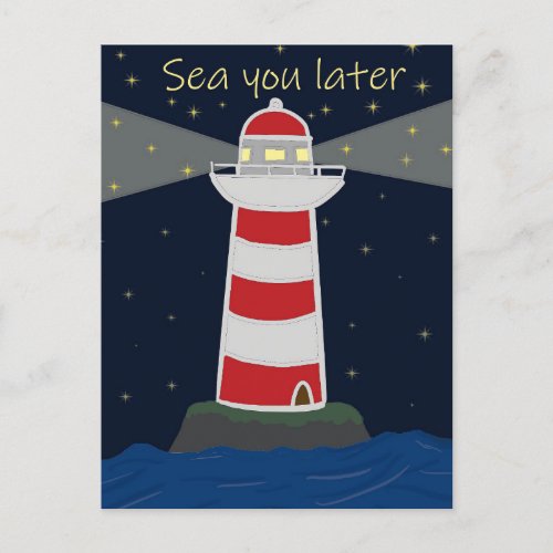 Sea you later lighthouse postcard postcrossing
