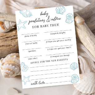 Sea You Soon Advice & Predictions Baby Shower Game Invitation