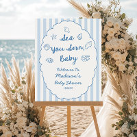 Sea You Soon, Baby Baby Shower Welcome Sign